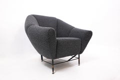 Fauteuil italien The Moderns, années 1950 - Tissu Bouclette noir