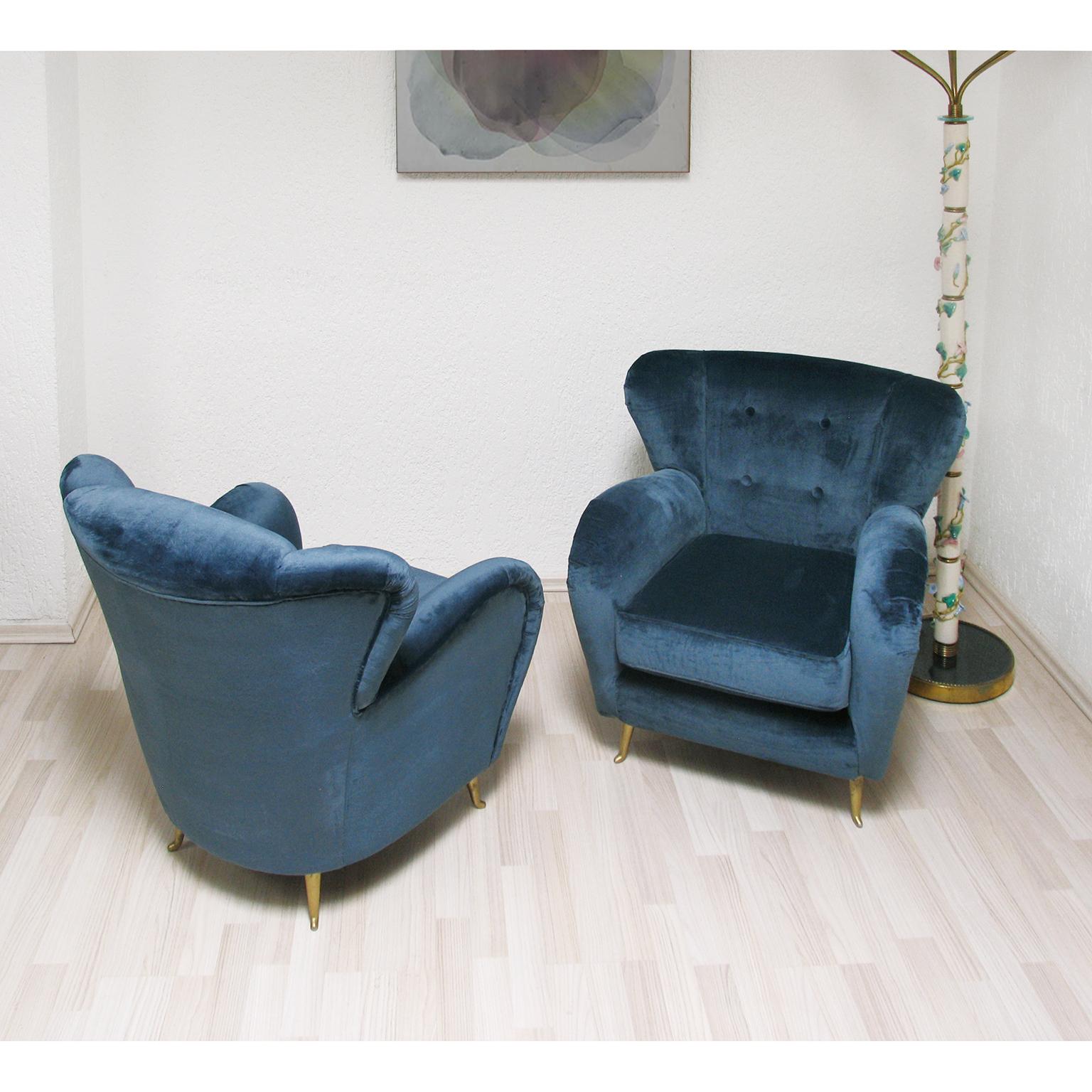 Moderne italienische Sessel aus der Mitte des Jahrhunderts, Guglielmo Ulrich zugeschriebenes Design, 1960er Jahre (Messing) im Angebot