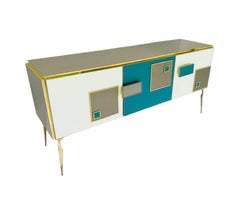 Mid-Century Modern Italian Art Deco Style Sideboard / Credenza Cabinet