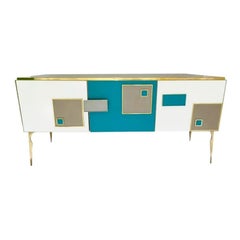 Mid-Century Modern Italian Art Deco Style Sideboard / Credenza Cabinet