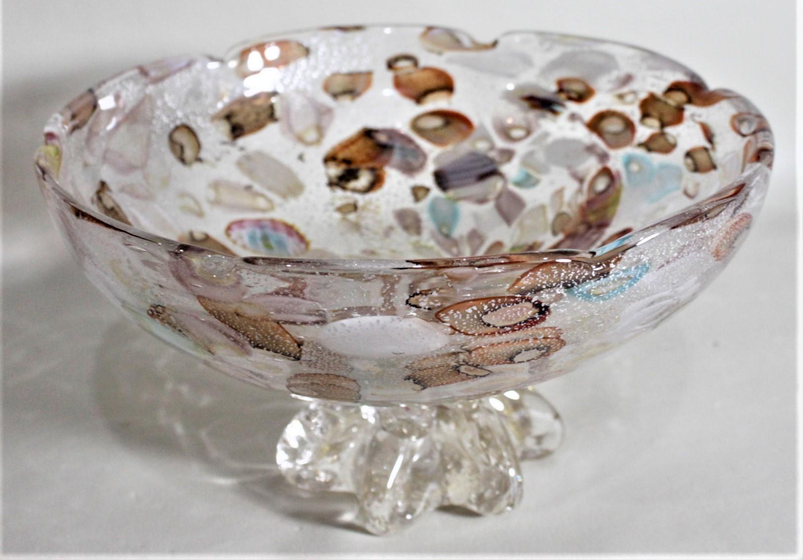 Mid-Century Modern Italian Art Glass Pedestal Bowl or Centerpiece For Sale 2