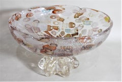 Bol ou centre de table en verre d'art italien moderne du milieu du siècle dernier