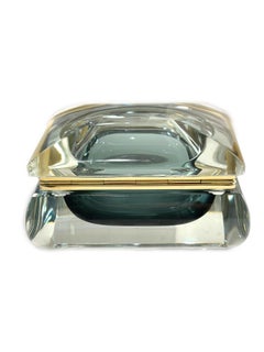 Mid Century Modern Italian Art Glass Sommerso Jewelry Casket/Box by, Mandruzzato