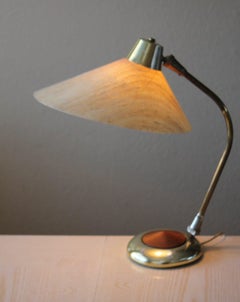 Mid Century Modern Italian Articulating Fiberglass Desk Lamp Rotate Teak Switch!