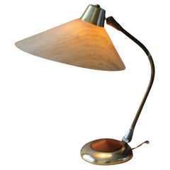 Vintage Mid Century Modern Italian Articulating Fiberglass Desk Lamp Rotate Teak Switch!