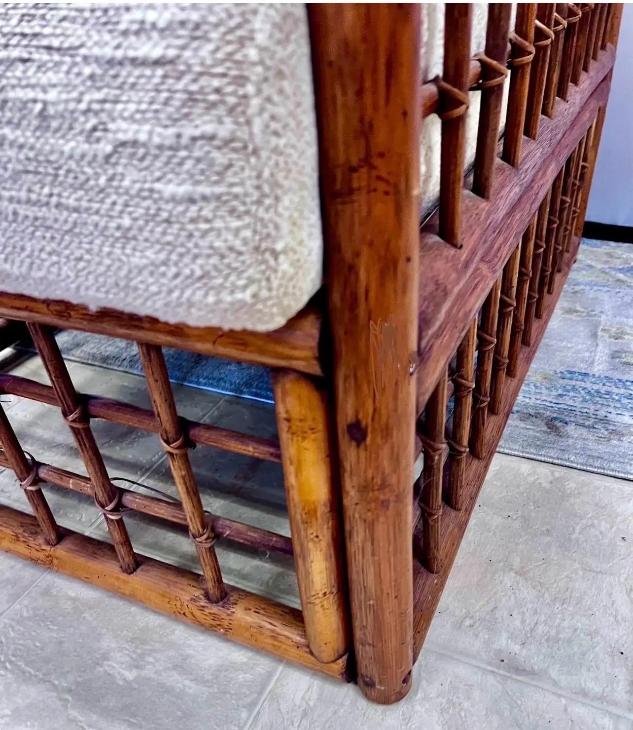 Mid Century Modern Italian Bamboo and Rattan Armchair Club Chair 10