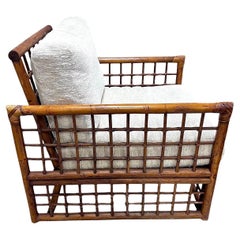 Mid Century Modern Italian Bamboo and Rattan Armchair Club Chair