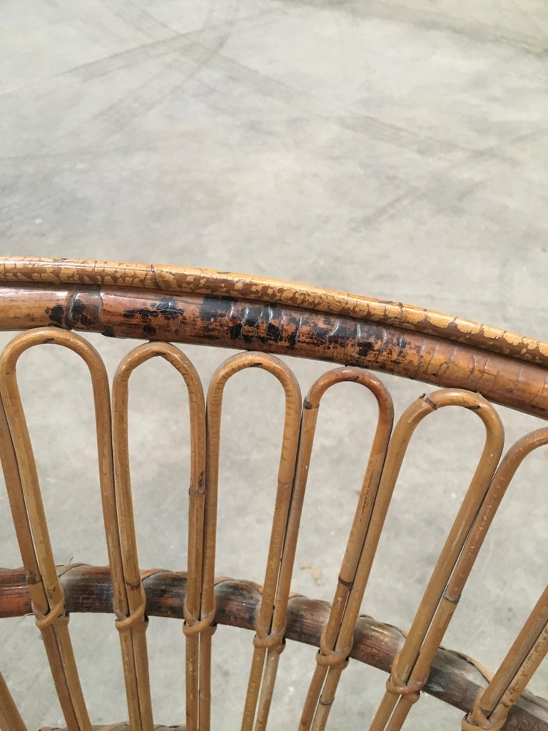 Mid Century Modern Italian Bamboo And Rattan Living Room Set