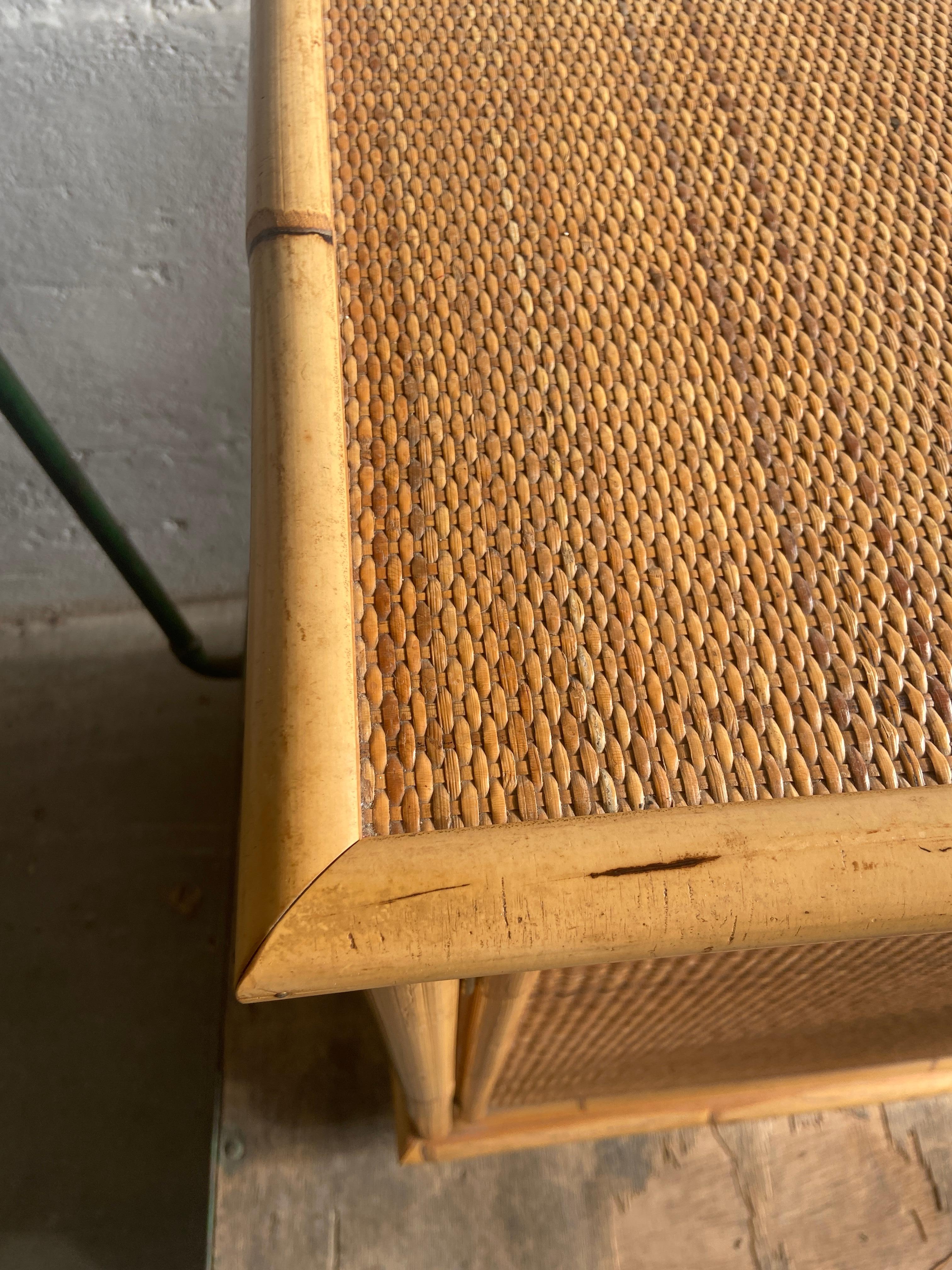 Mid-Century Modern Italian Bamboo and Rattan Sideboard by Dal Vera. 1970s 9