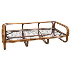 Modernes italienisches Bambus- und Rattansofa oder Tagesbett aus der Jahrhundertmitte. 1970s