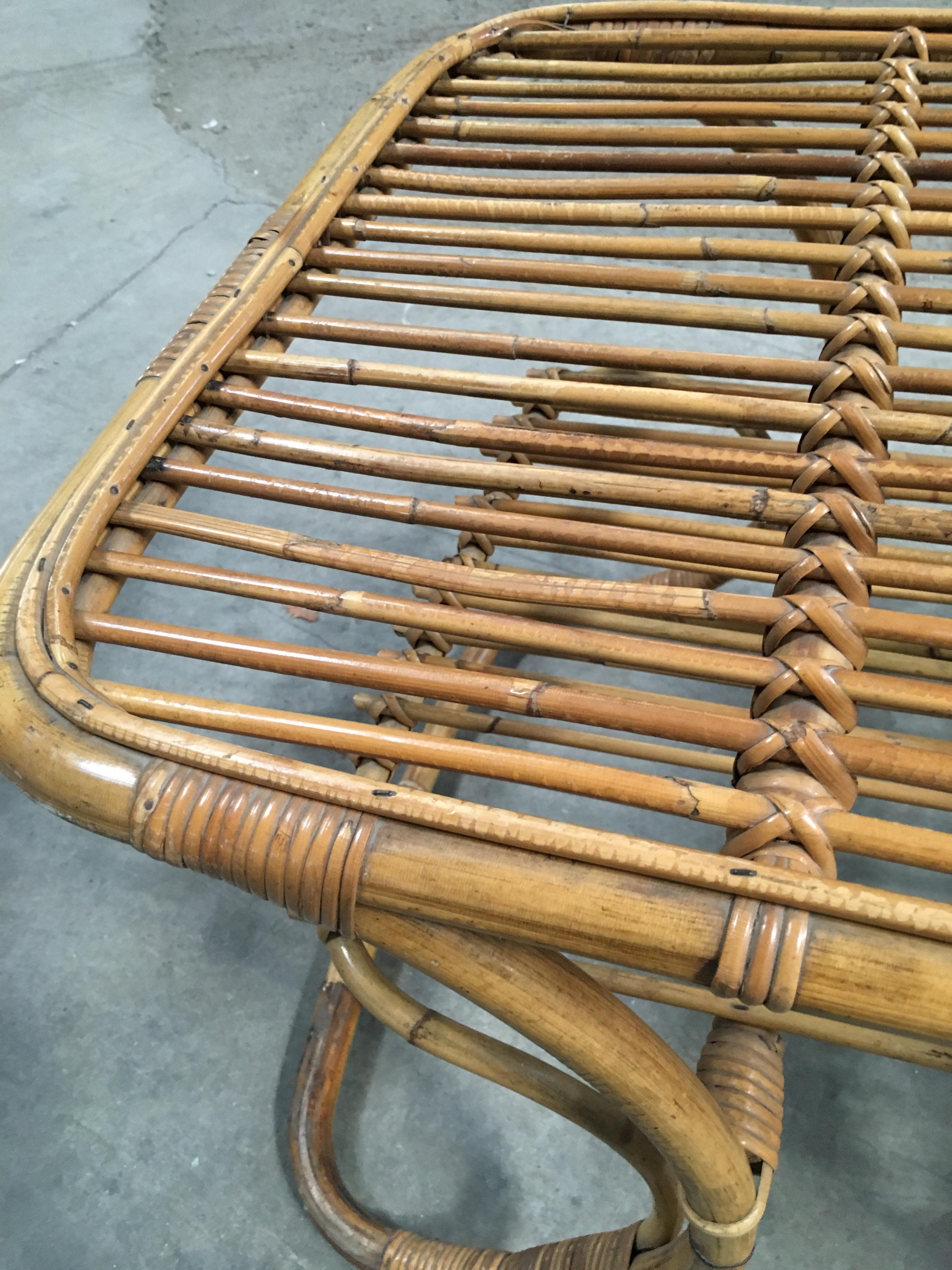 Mid-Century Modern Italian Bamboo Coffee or Side Table, 1960s 7