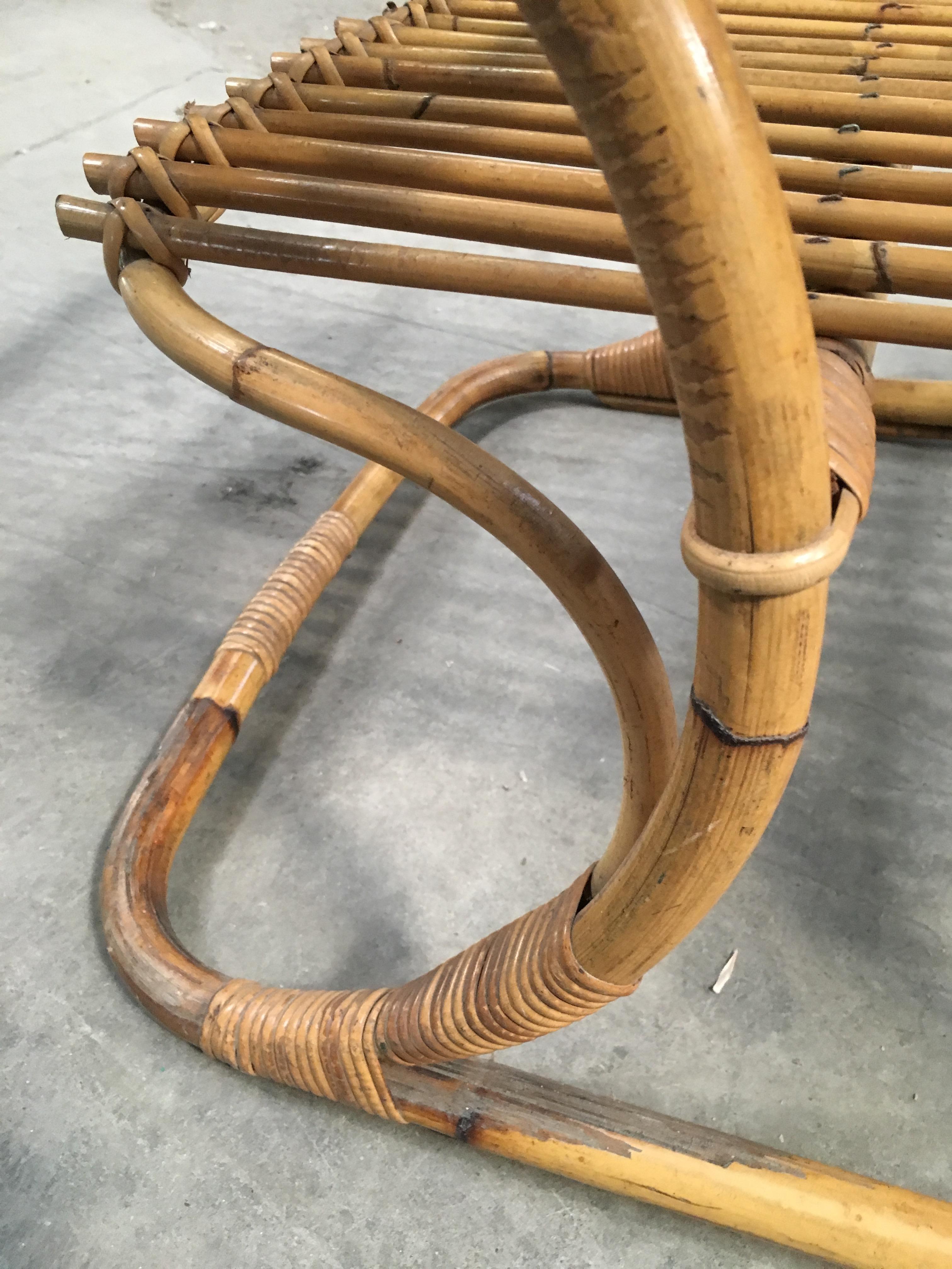 Mid-Century Modern Italian Bamboo Coffee or Side Table, 1960s For Sale 9