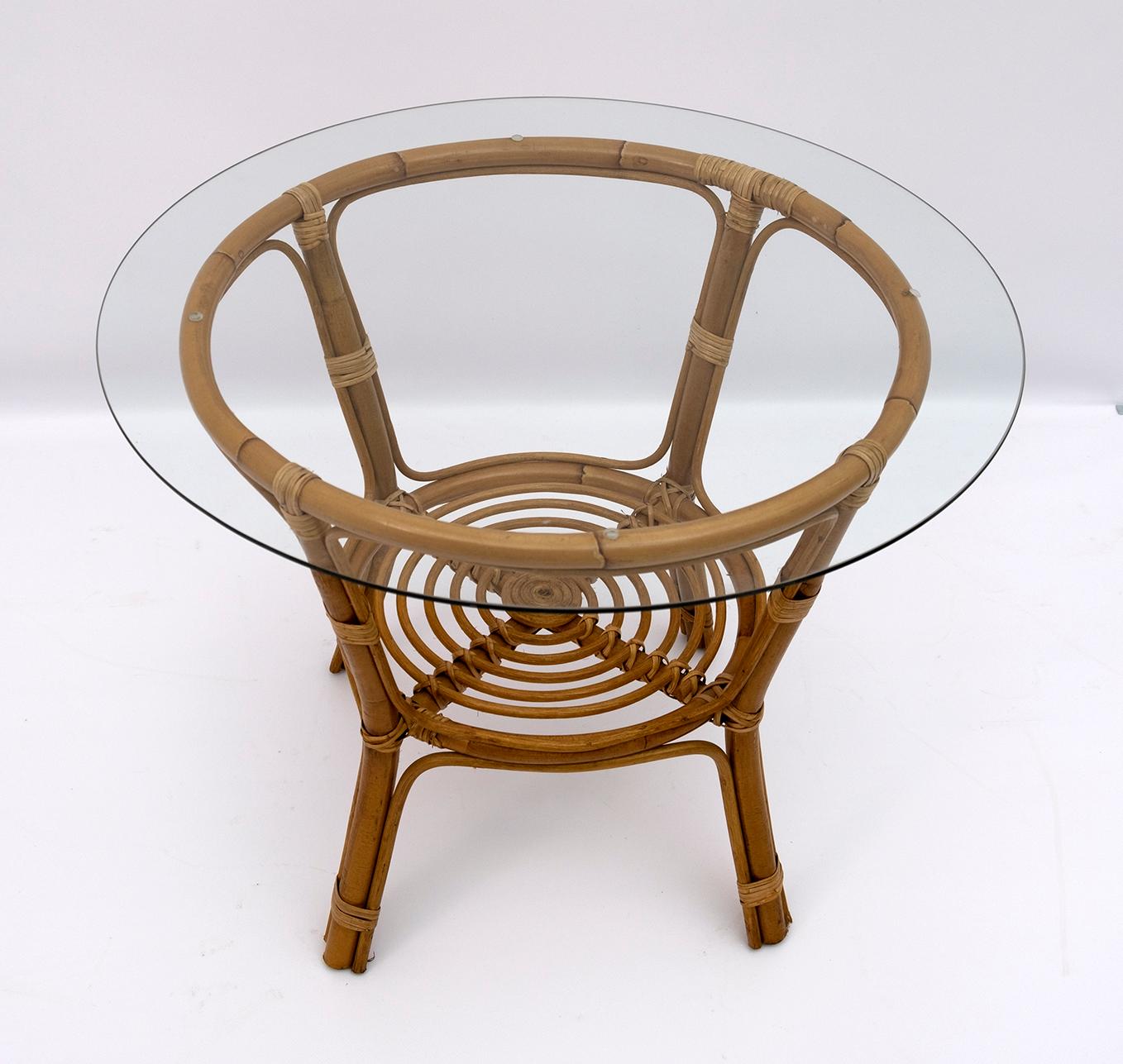 Mid-20th Century Mid-Century Modern Italian Bamboo Coffee Table, 1950s