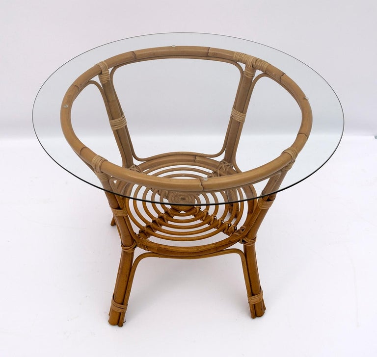 Mid-20th Century Mid-Century Modern Italian Bamboo Coffee Table, 1950s For Sale