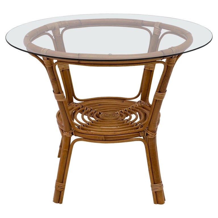 Mid-Century Modern Italian Bamboo Coffee Table, 1950s For Sale