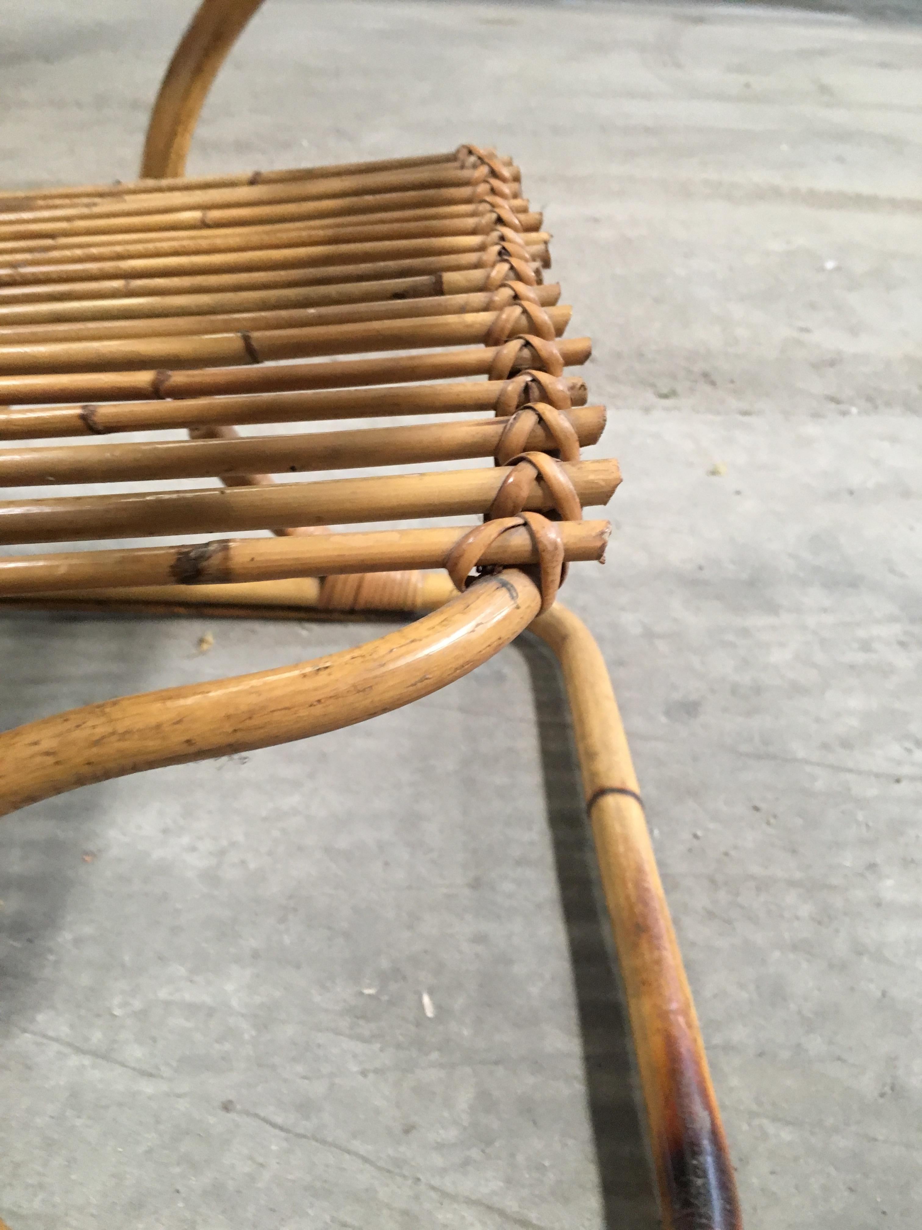 Mid-Century Modern Italian Bamboo Coffee Table by Tito Agnoli for Bonacina. 1950 5