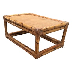 Mid-Century Modern Italian Bamboo Coffee Table by Vivai del Sud, 1970s