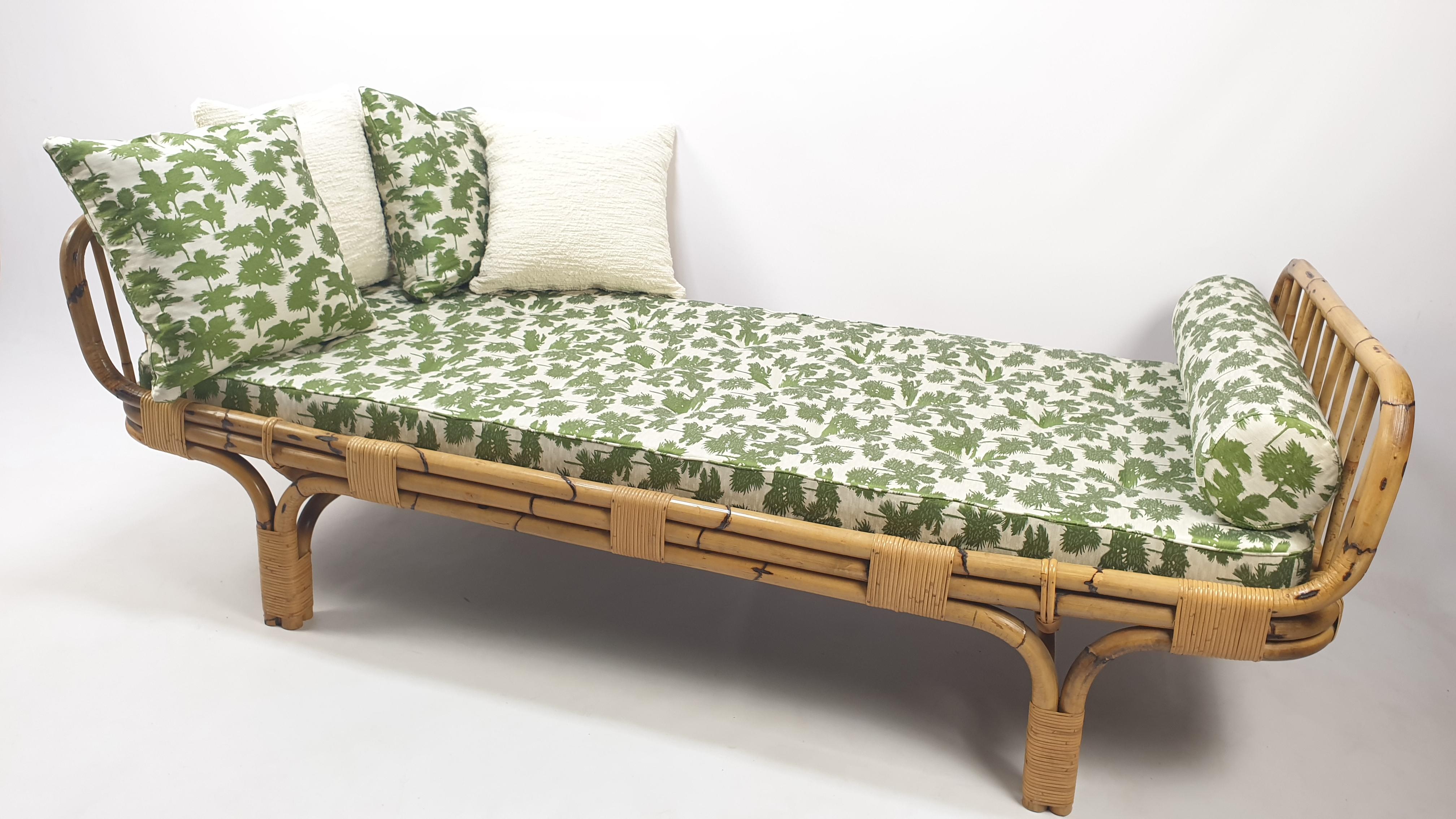 Mid-Century Modern Italian Bamboo Daybed, 1960s In Good Condition In Oud Beijerland, NL