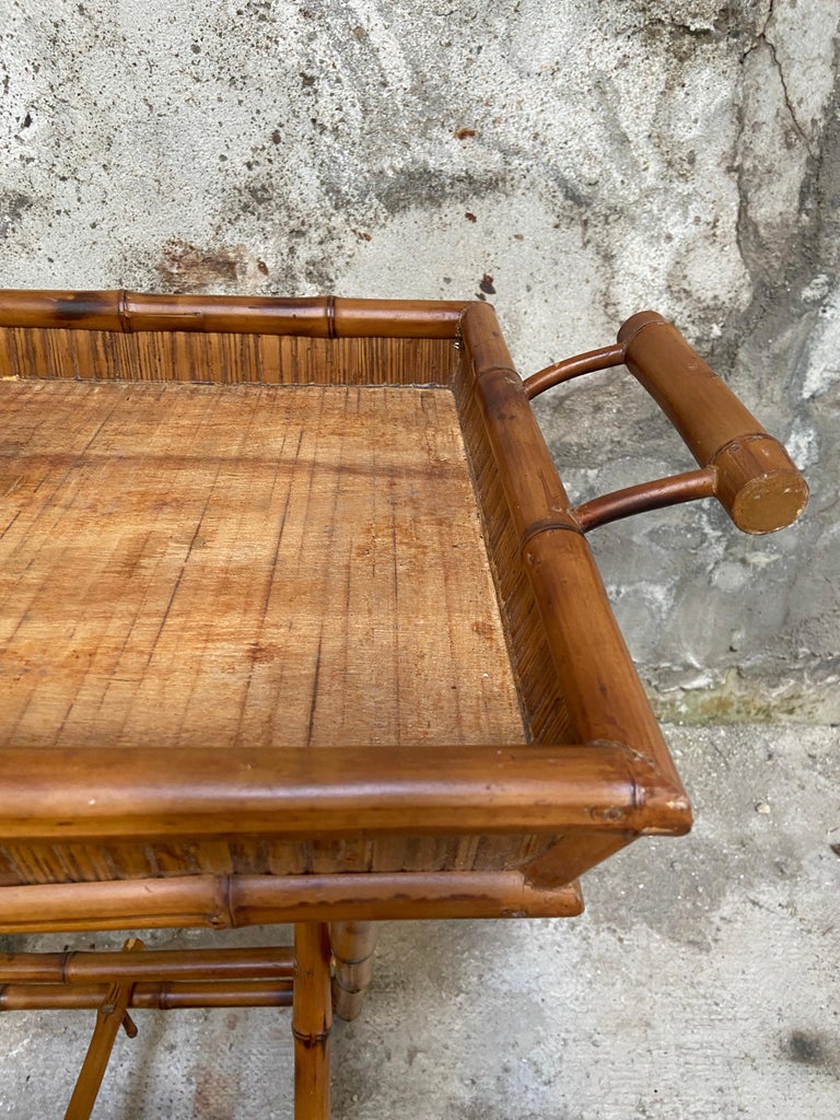 Mid-Century Modern Italian Bamboo Folding Tray Table, 1970s For Sale at ...