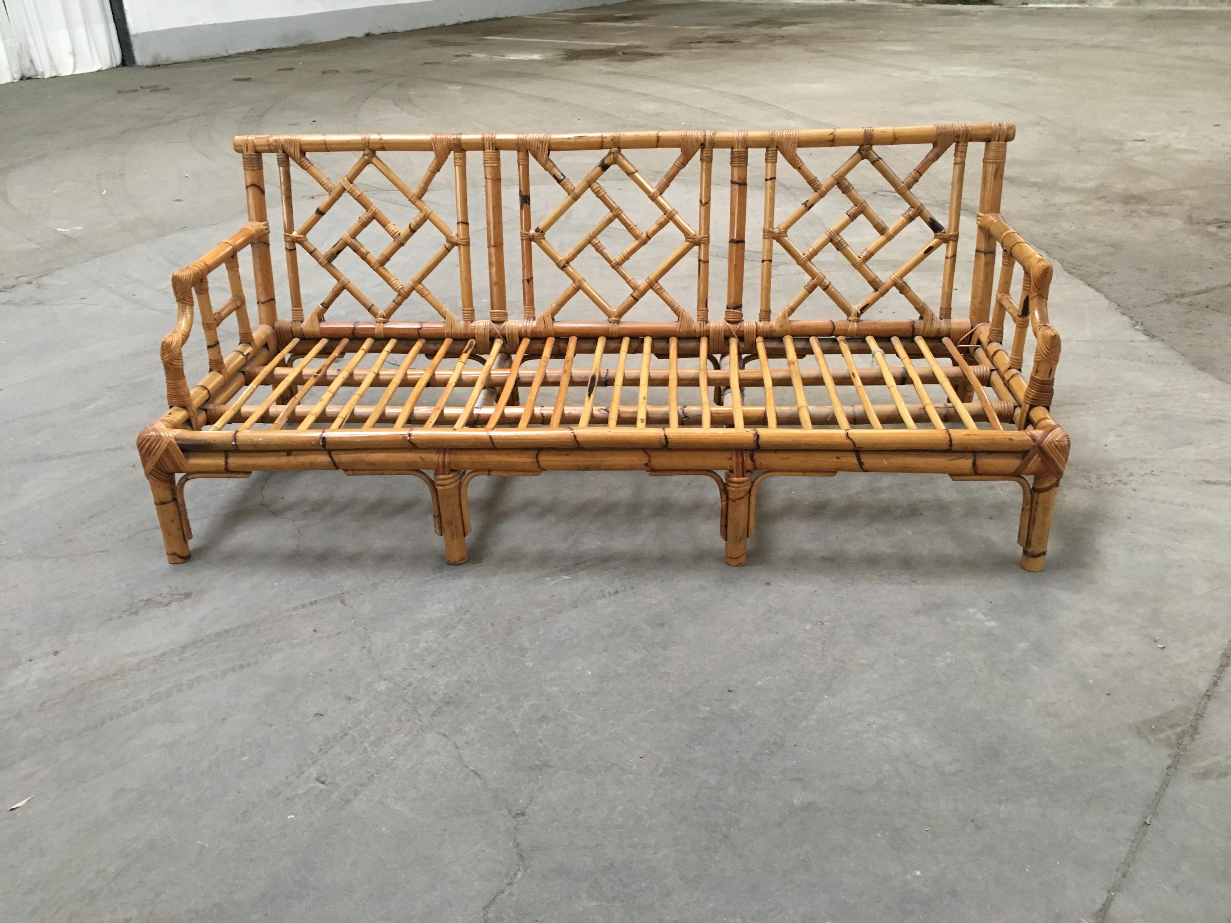 Mid-Century Modern Italian Bamboo Living Room Set by Vivai del Sud, 1970s 1