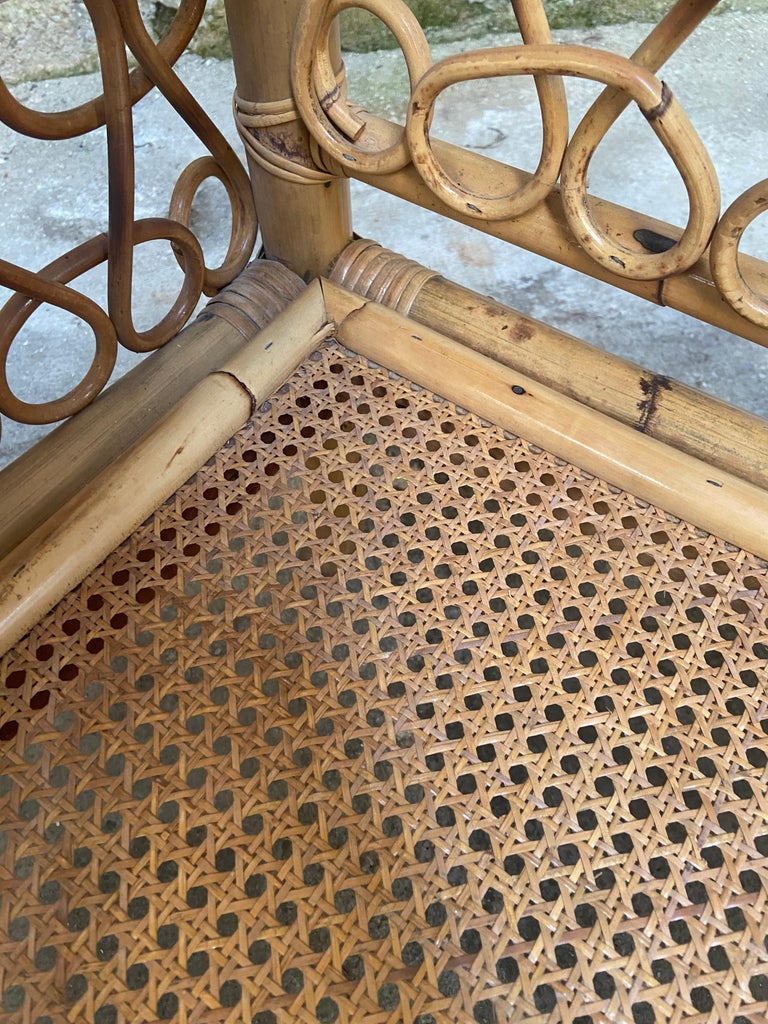 MidCentury Modern Italian Bamboo Living Room Set with "Vienna" Straw