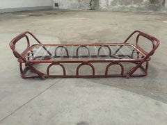 Lit de canapé italien en bambou, style mi-siècle moderne, 1970