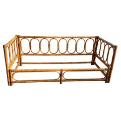 Mid-Century Modern Italian Bamboo Sofa Bed, 1970s