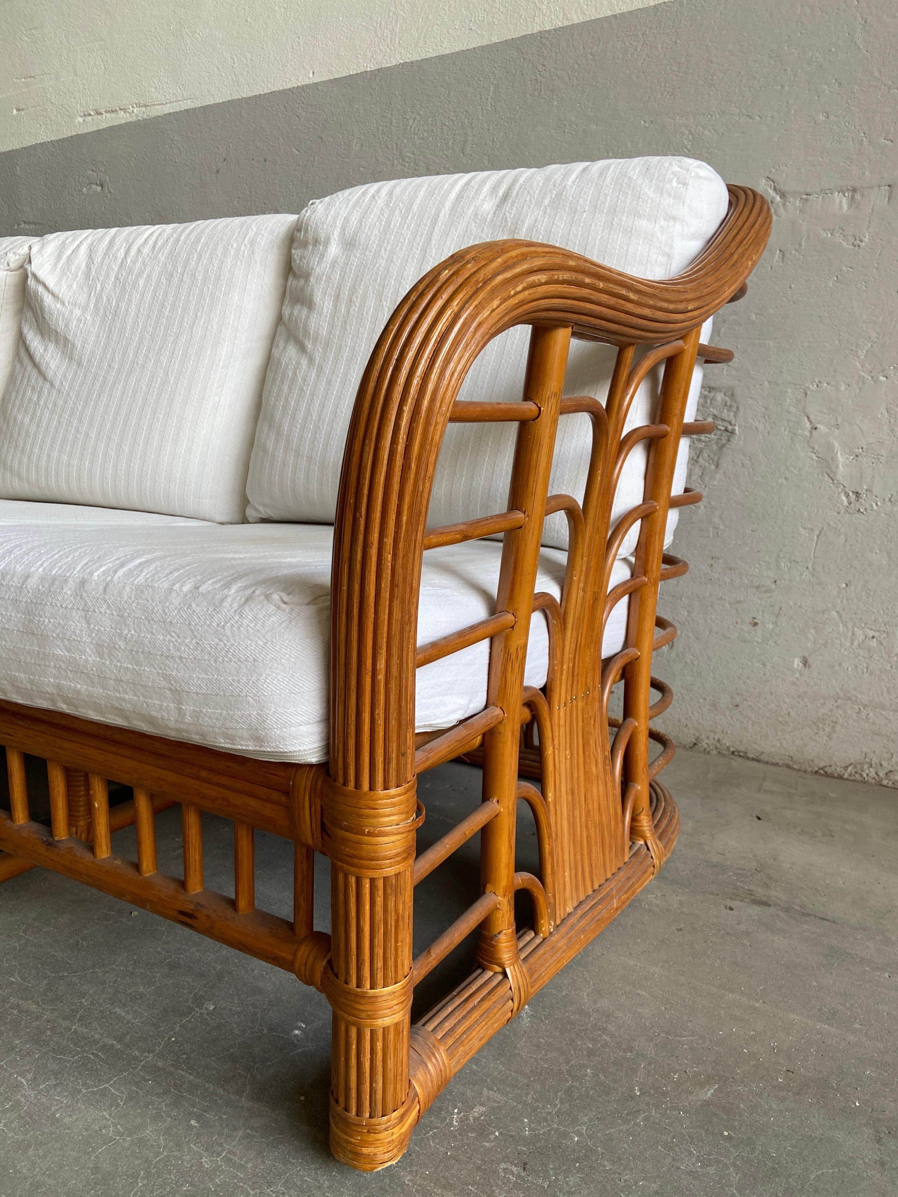 Mid-Century Modern Italian Bamboo Sofa by Vivai del Sud, 1970s For Sale 1