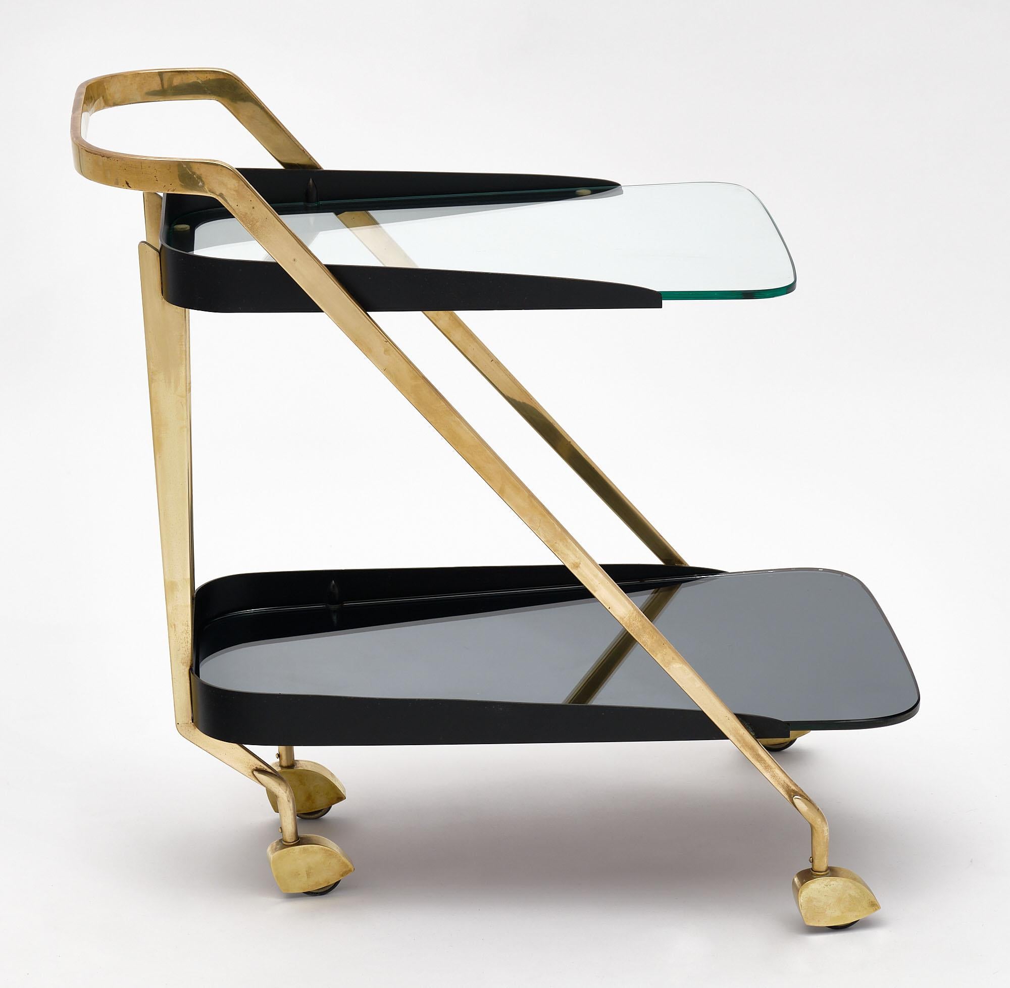 Brass Mid-Century Modern Italian Bar Cart