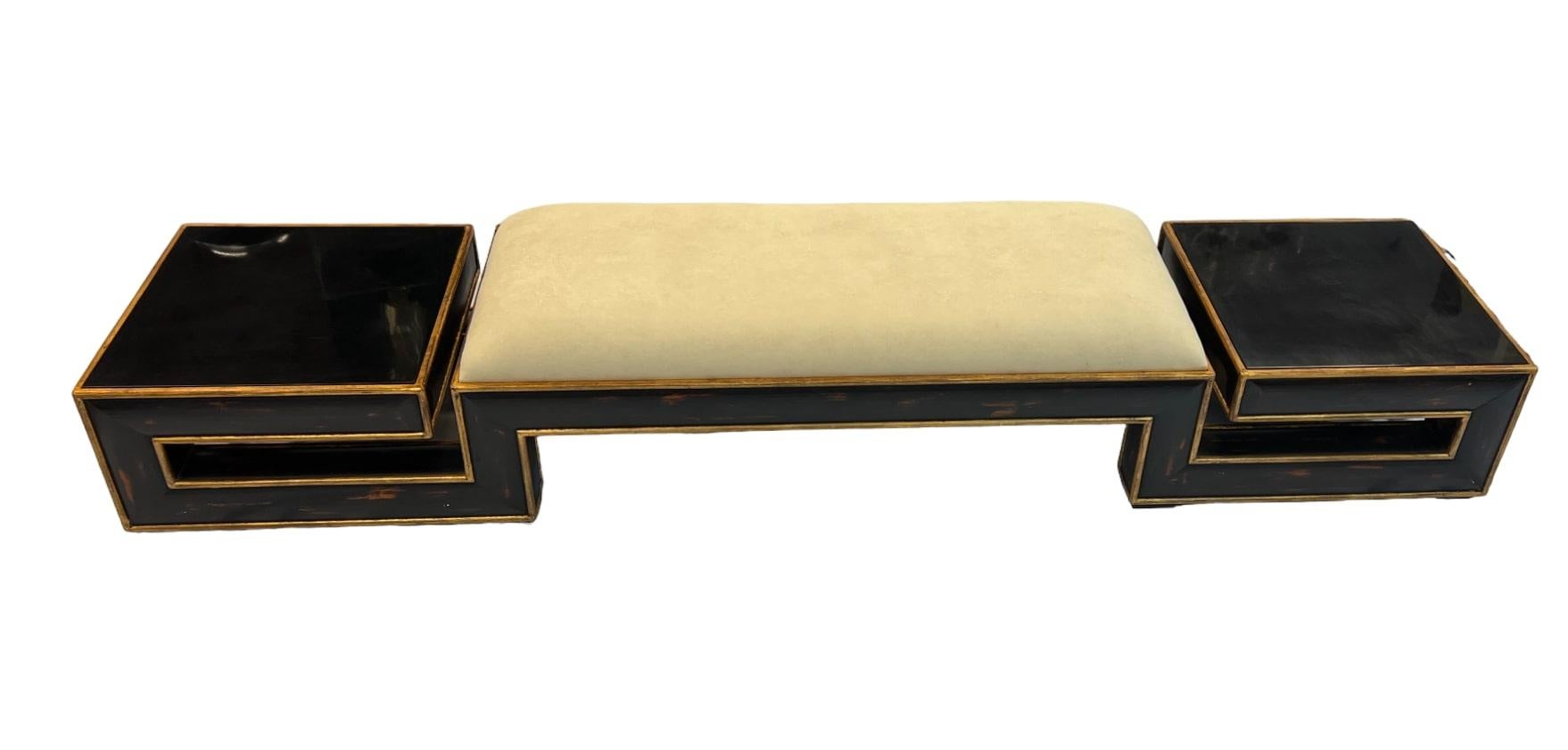 Ultrasuede Mid-Century Modern Italian Bench/Coffee Table For Sale