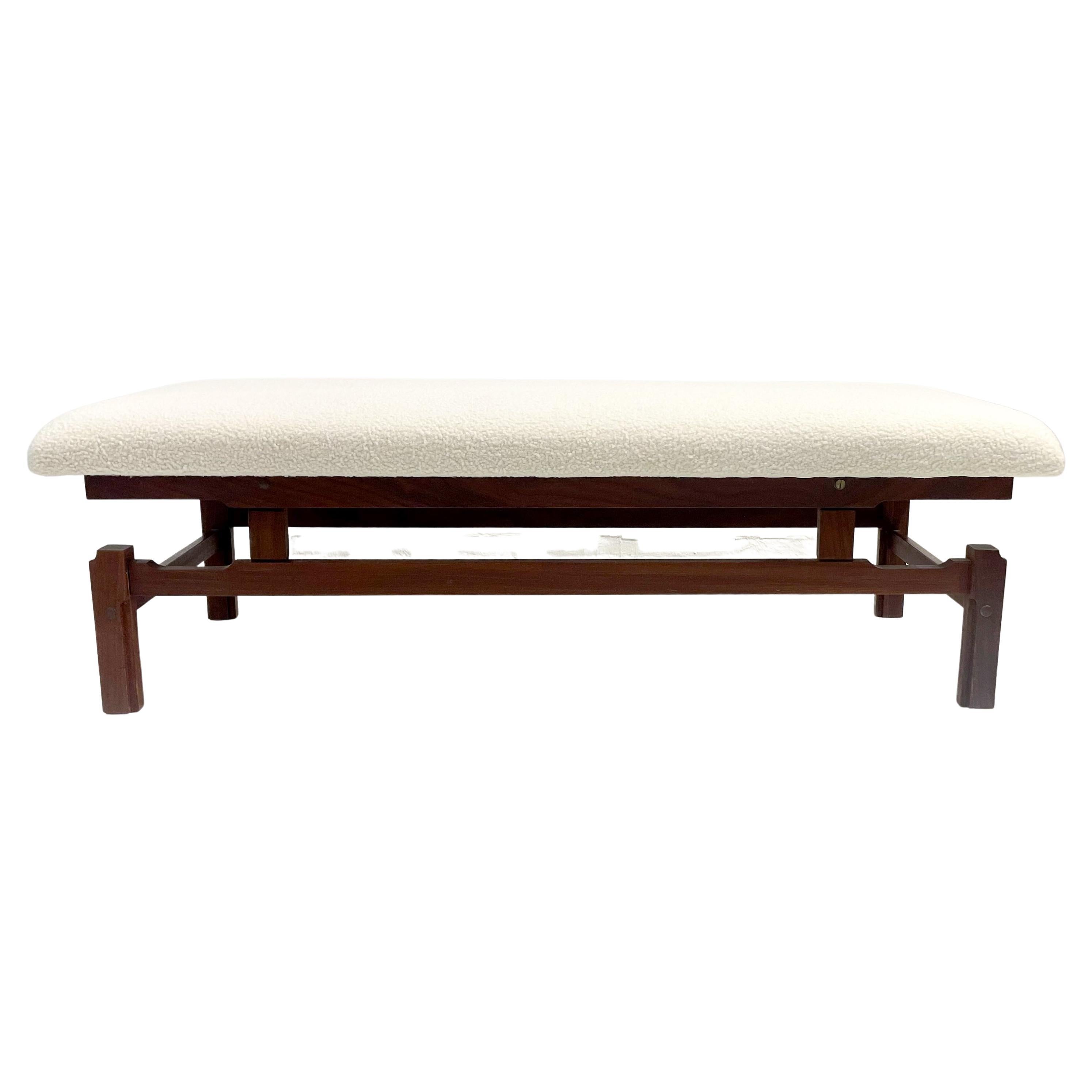 Bertu Bench, Suelo Bench, Wood and Thick Weave Fabric, Modern For Sale ...