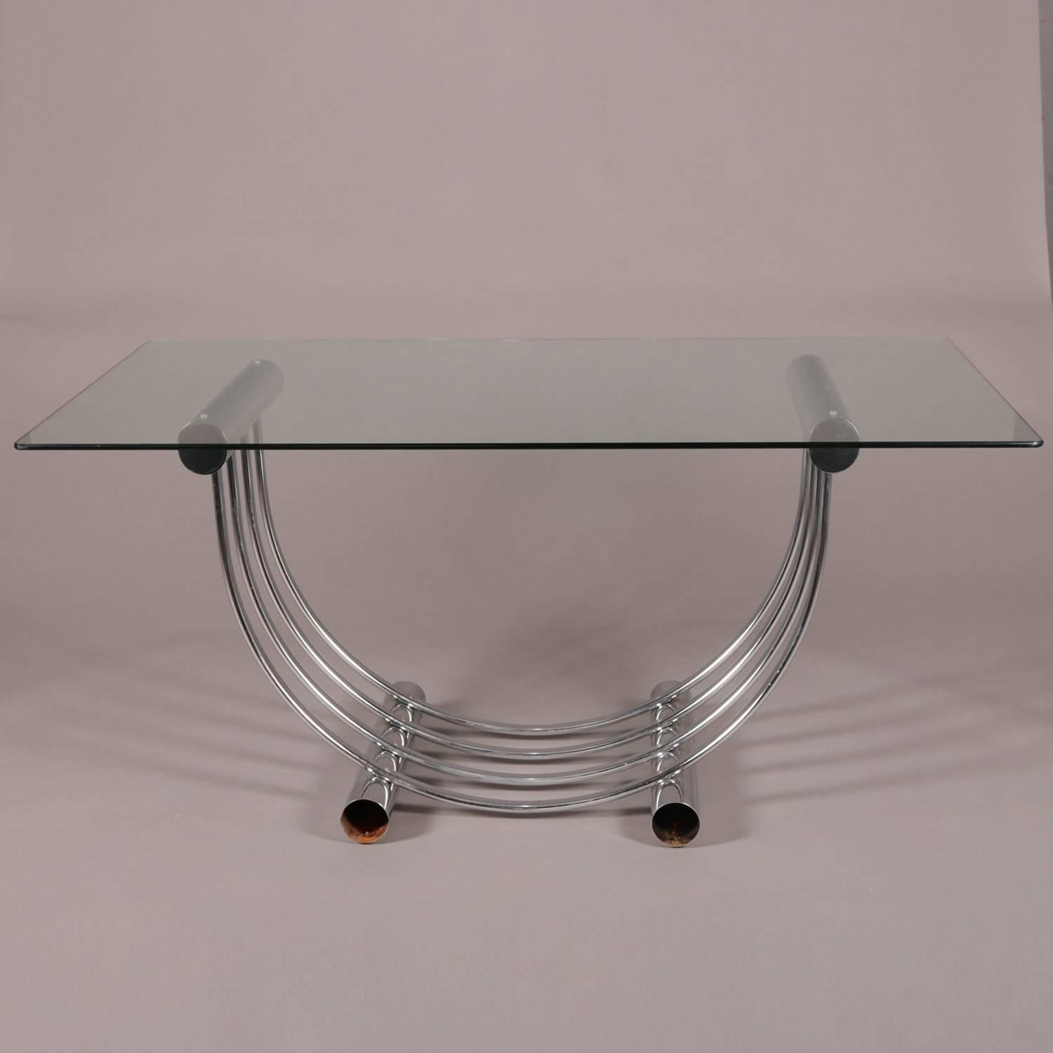 Mid-Century Modern Italian Bertoia School Chrome Dining Table and Chair Set 5