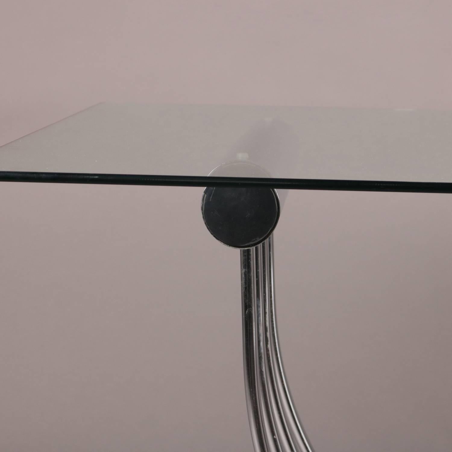Mid-Century Modern Italian Bertoia School Chrome Dining Table and Chair Set 6