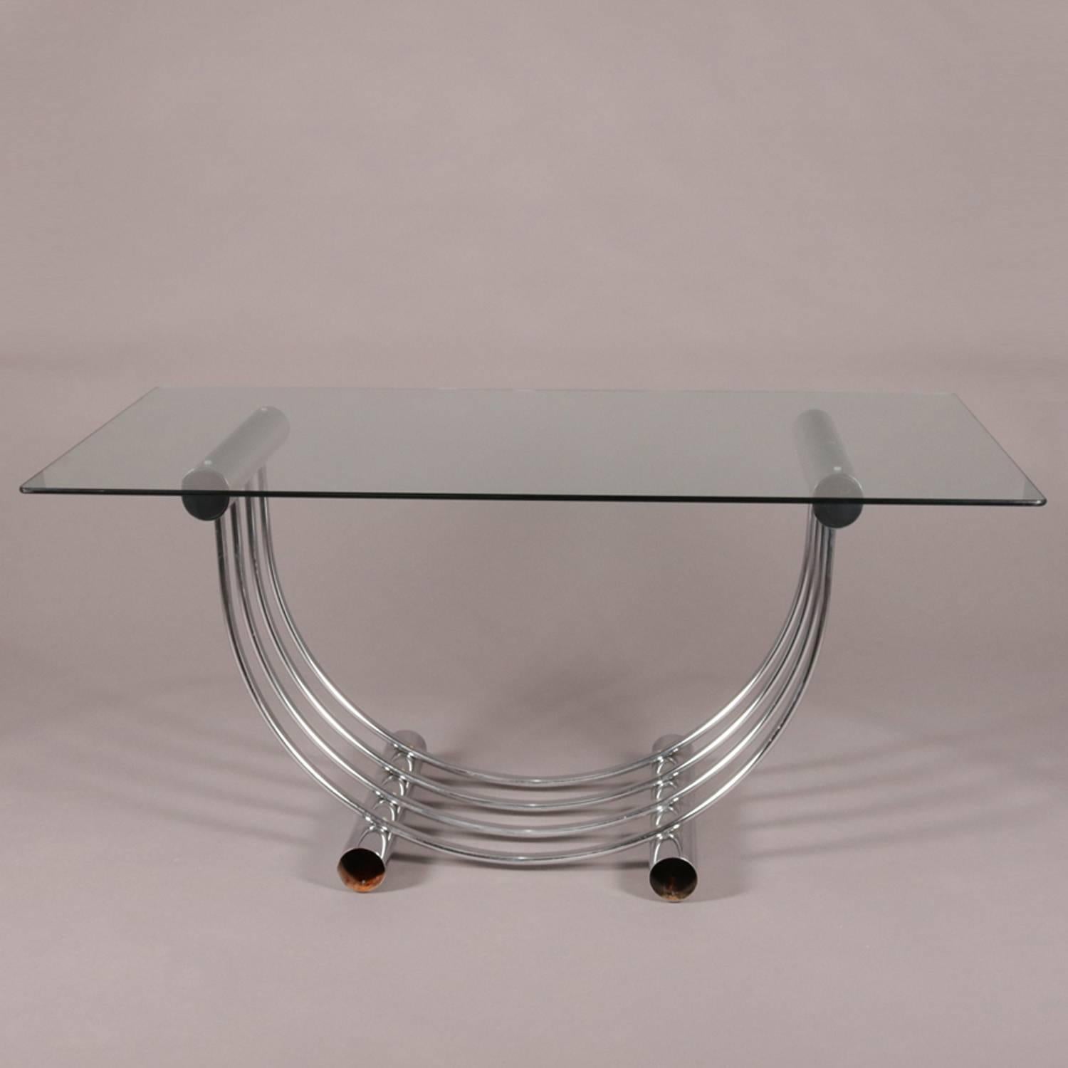 Mid-Century Modern Italian Bertoia School Chrome Dining Table and Chair Set 3