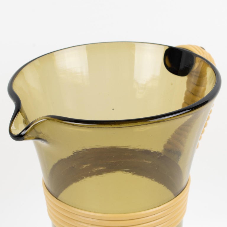 MidCenturyModern Italian Blown Glass Barware Cocktail Martini Pitcher