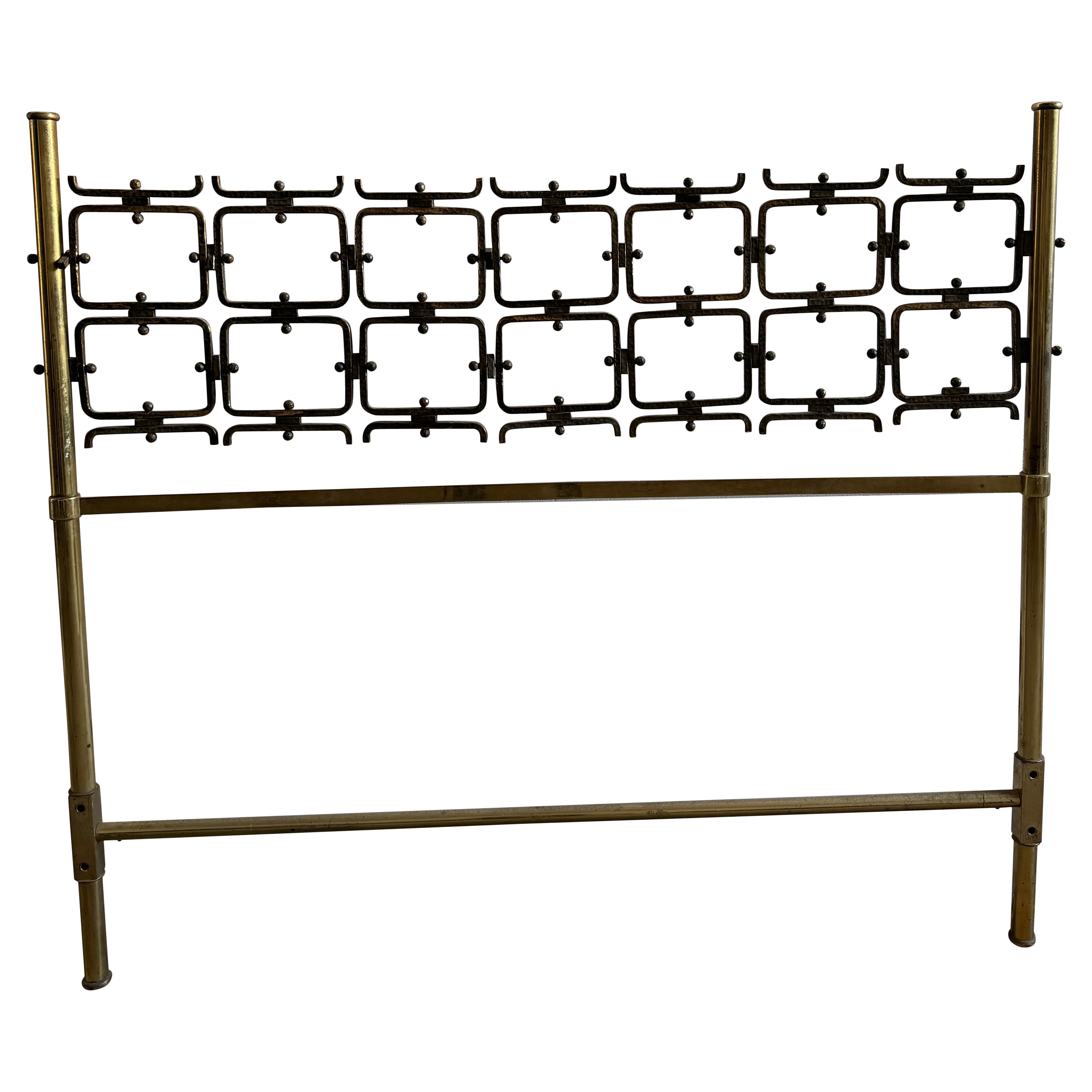 Testiera in ottone e bronzo di O. Borsani, stile metà del secolo scorso.