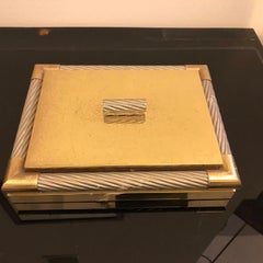 Mid-Century Modern Italian Brass and Silver Plated Vanity Box, 1970