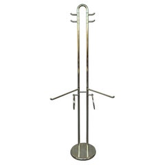 Used Mid-Century Modern Italian Brass Coat Stand with Round Base, Italy, 1970s