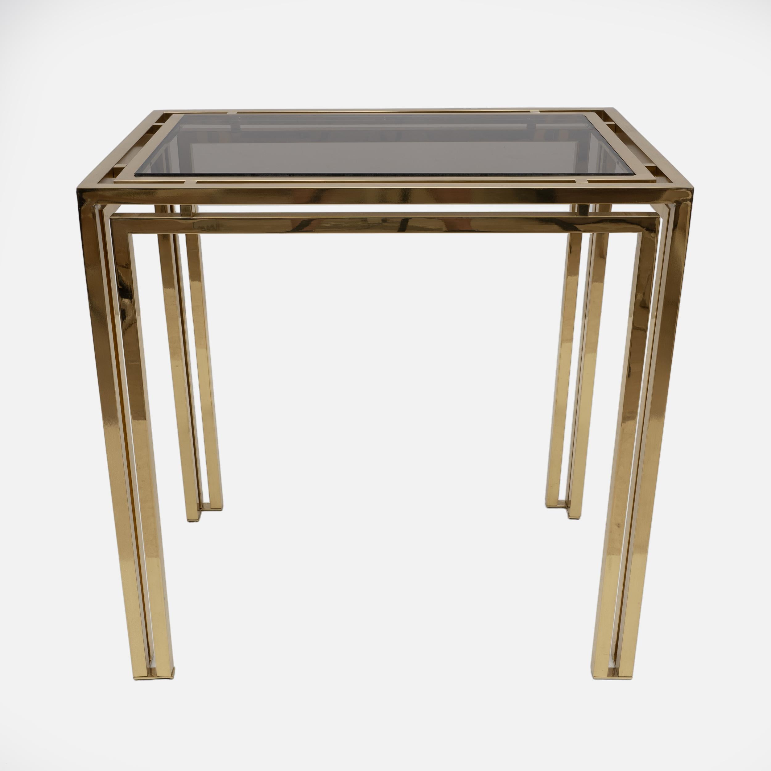 Mid-Century Modern Mid-century Modern Italian Brass Console Table, 1970s For Sale