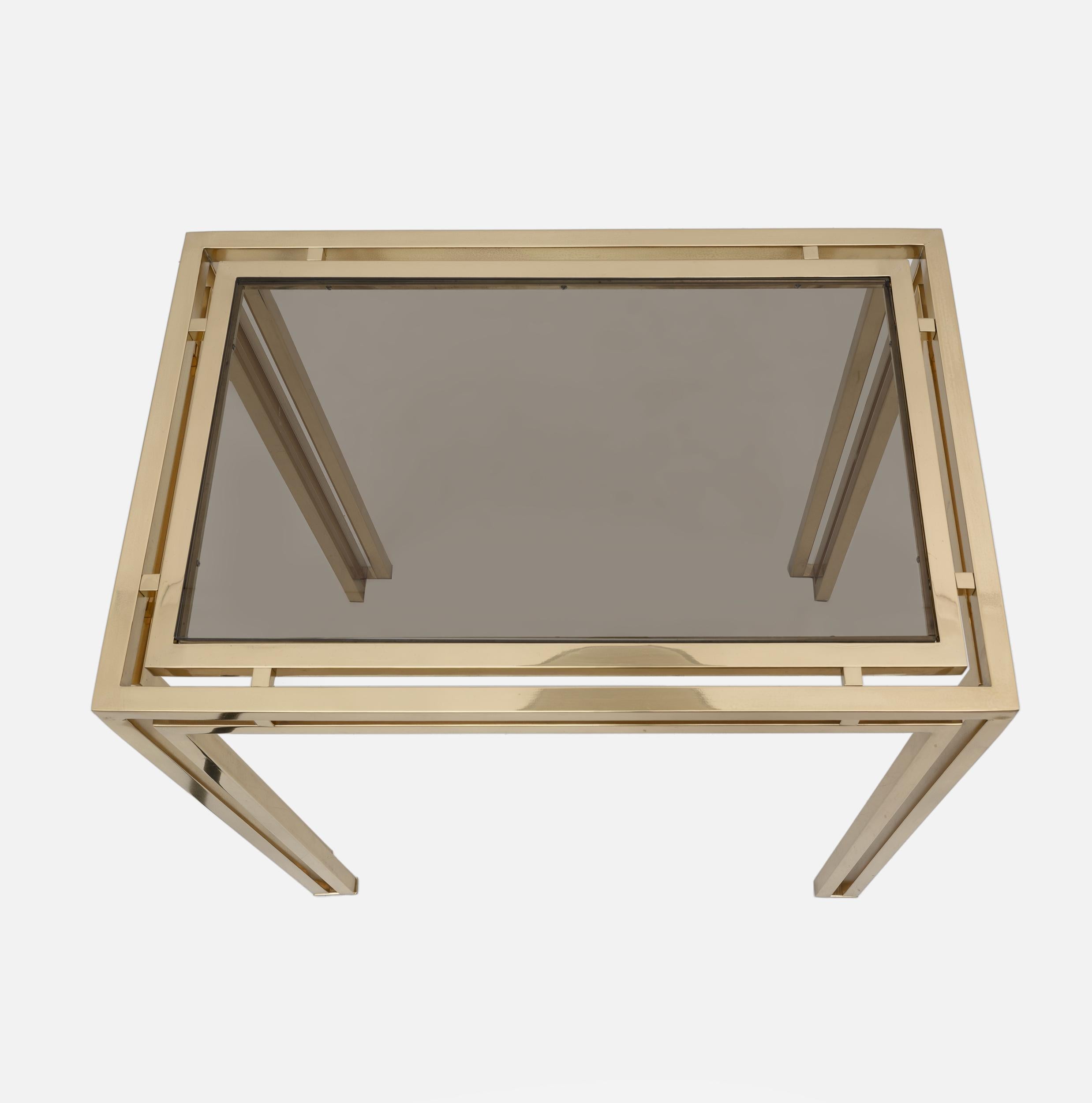 Mid-century Modern Italian Brass Console Table, 1970s In Good Condition For Sale In Puglia, Puglia