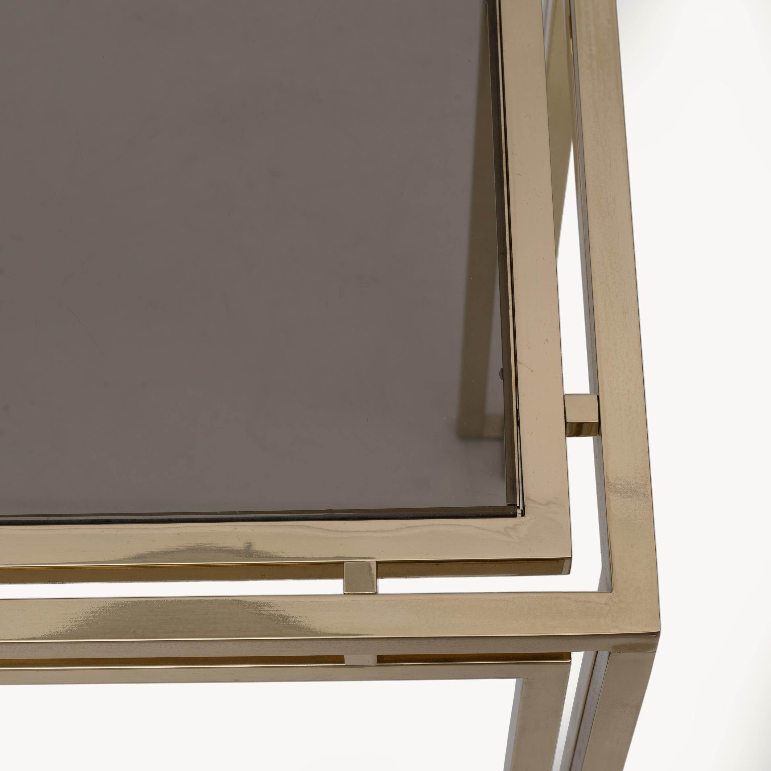 Late 20th Century Mid-century Modern Italian Brass Console Table, 1970s For Sale