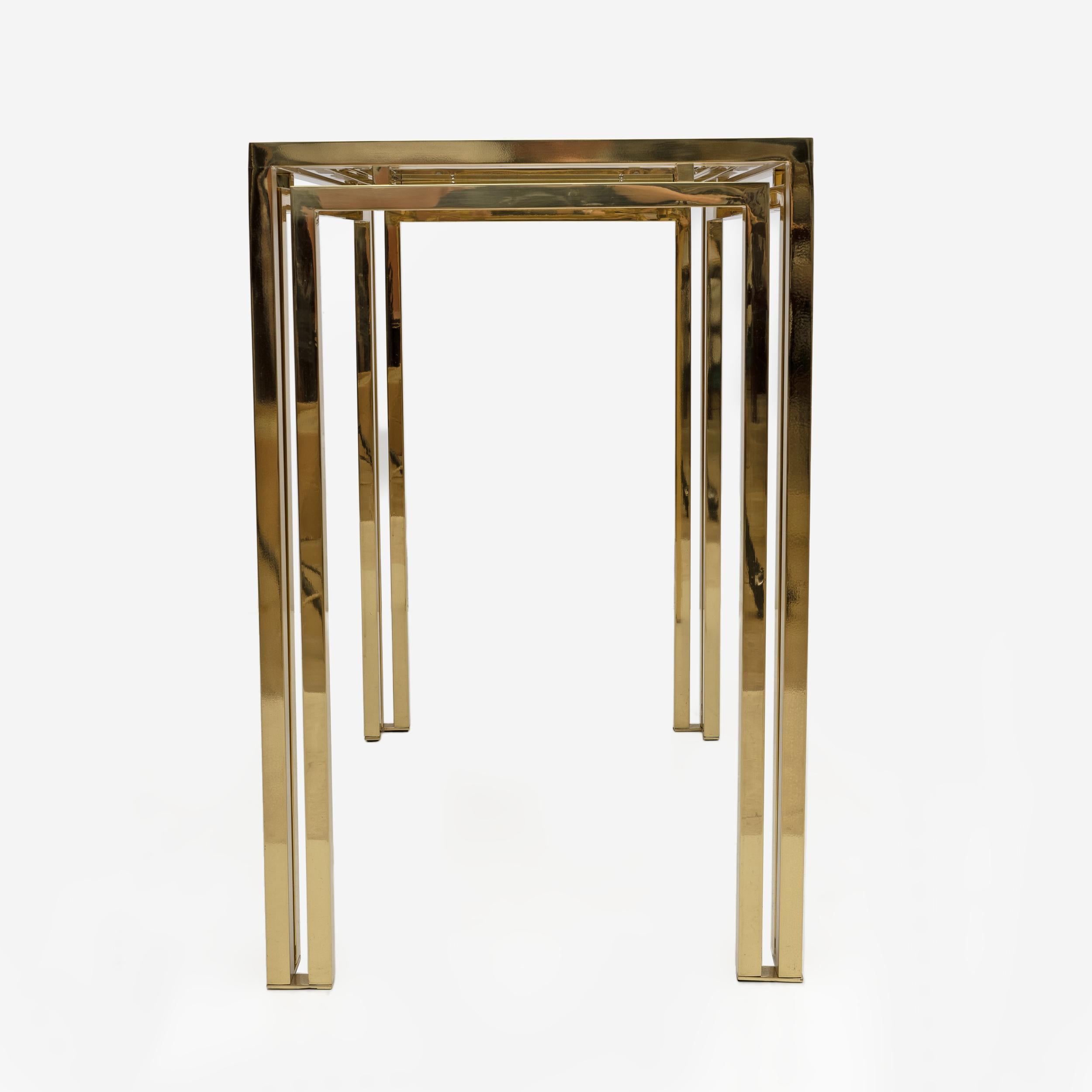 Mid-century Modern Italian Brass Console Table, 1970s For Sale 1