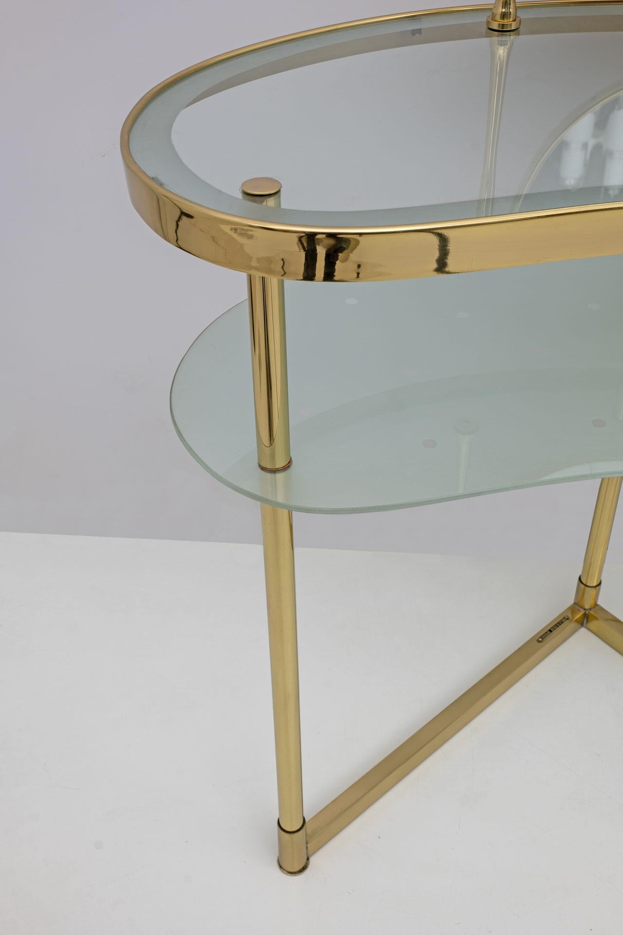 Mid-century Modern Italian Brass Dressing Table with Mirror by Luigi Brusotti 2