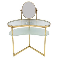 Coiffeuse italienne moderne du milieu du siècle dernier avec miroir de Luigi Brusotti