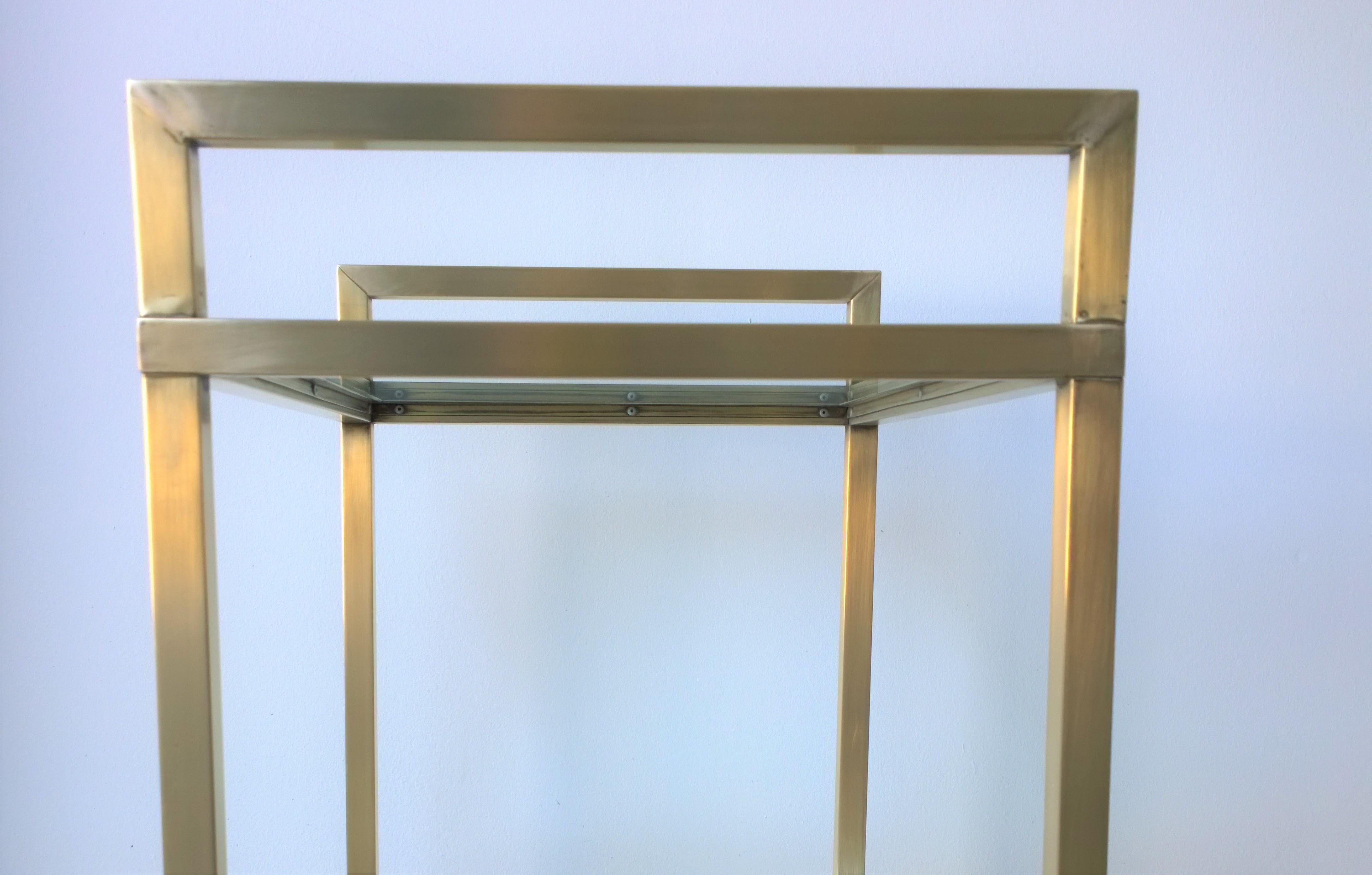 Mid-Century Modern Italian Brass, Glass and Mirrored Glass Two-Tier Bar Cart 1