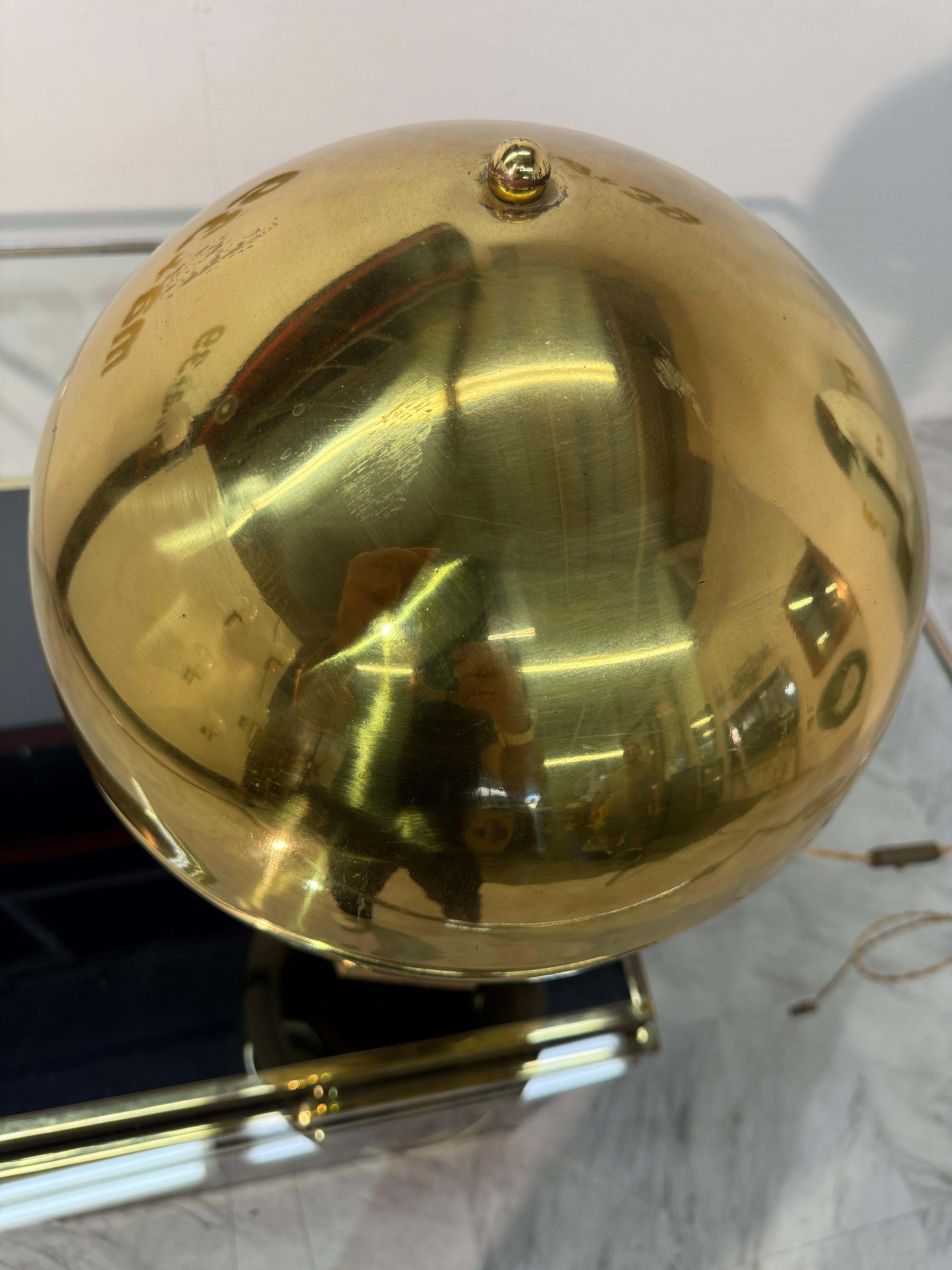 Mid-Century Modern Italian Brass Mushroom Table Lamp, 1960s In Good Condition For Sale In Los Angeles, CA