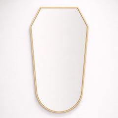 Mid-century modern Italian Brass Shield Mirror Gio Ponti style, Italy 1950s