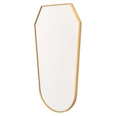 Mid-century modern Italian Brass Shield Mirror Gio Ponti style, Italy 1950s