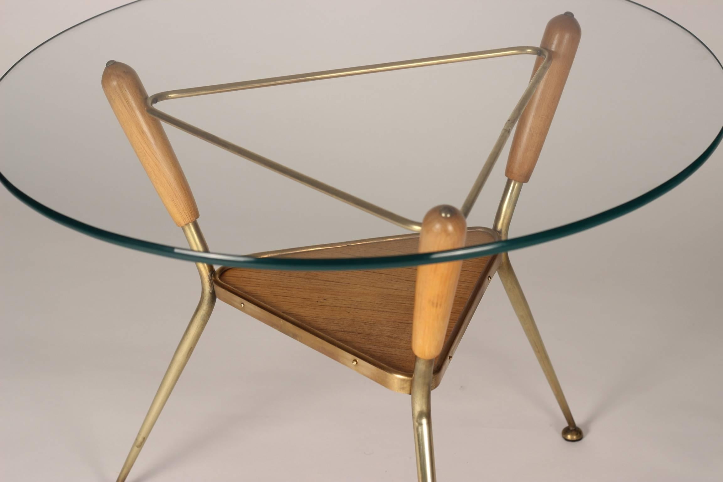 Mid-Century Modern Italian Brass Side Table, 1960s 1