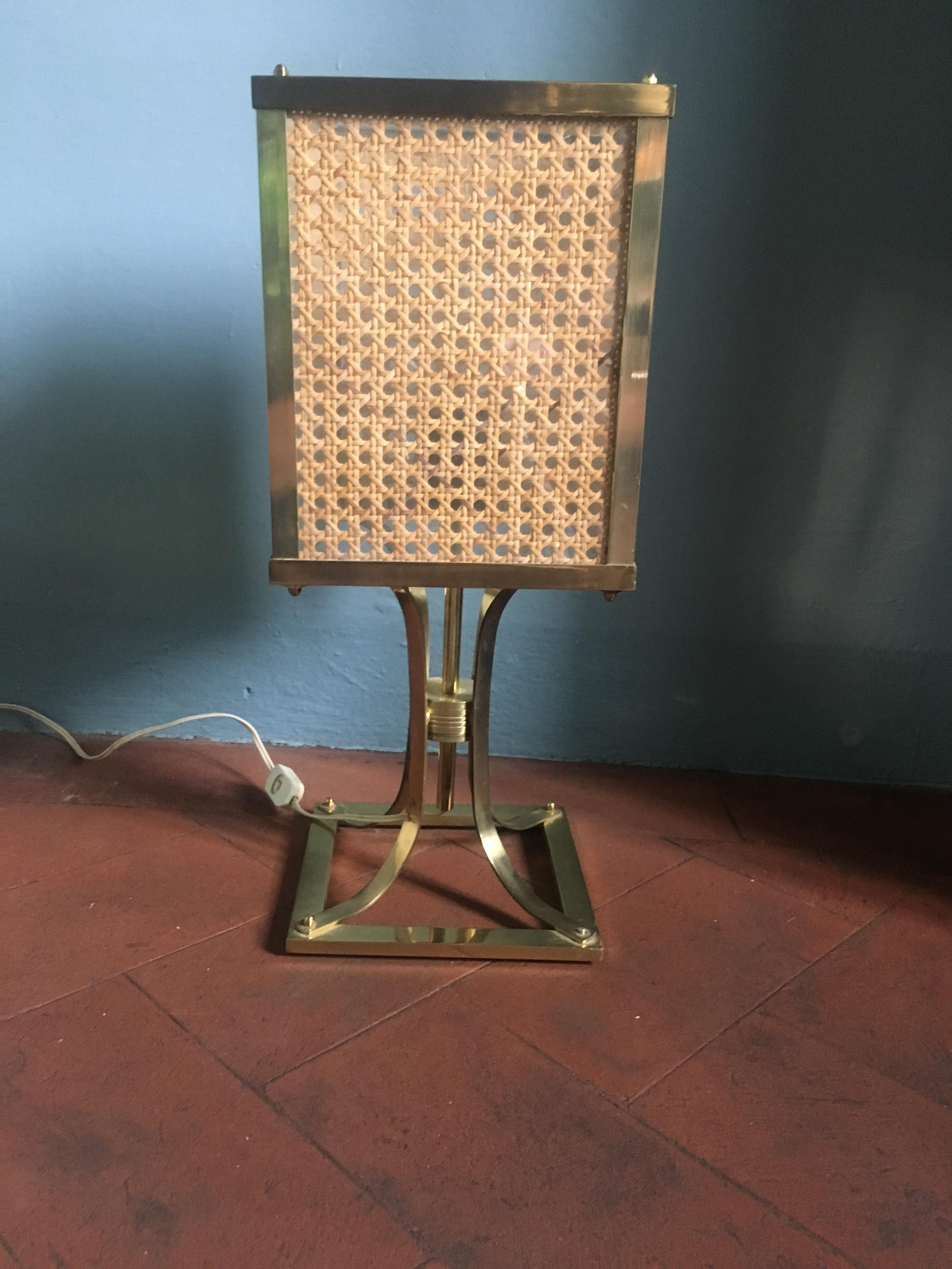 Late 20th Century Mid-Century Modern Italian Brass Table Lamp with 